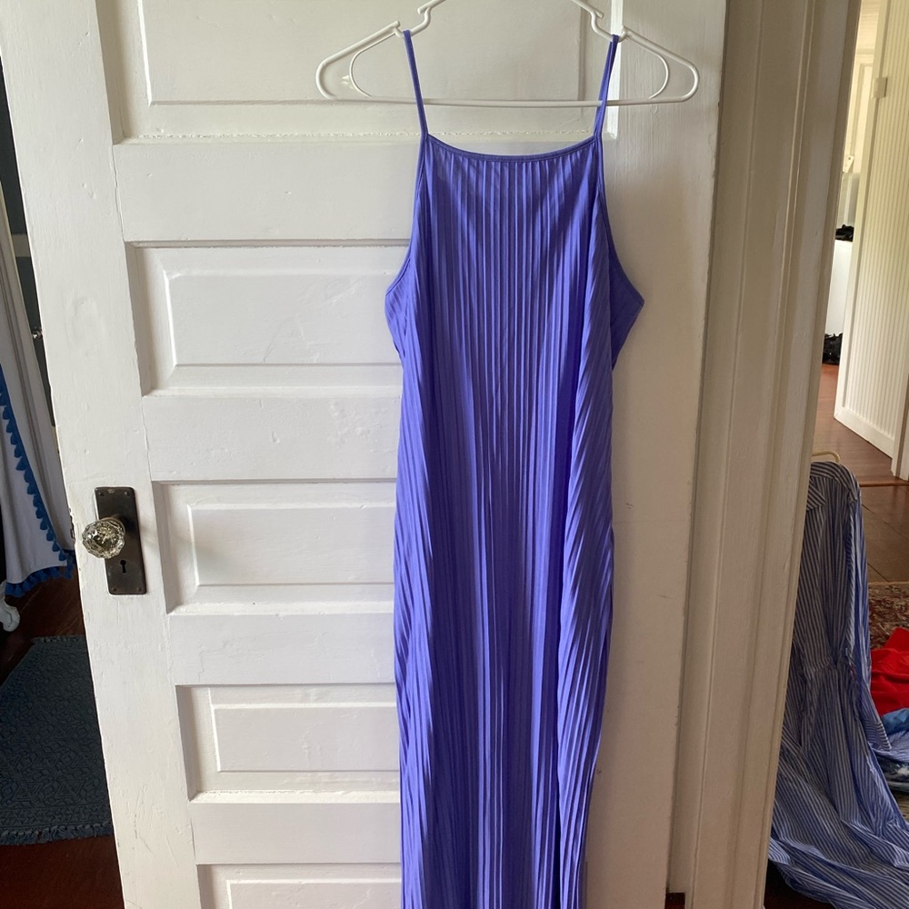 A New Day Purple/Blue Periwinkle Pleated Maxi Dress Sleeveless